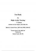 Test Bank For High-Acuity Nursing 7th Edition By Kathleen Wagner, Melanie Hardin-Pierce, Darlene Welsh, Karen Johnson (All Chapters, 100% Original Verified, A+ Grade)