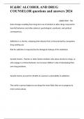 IC&RC ALCOHOL AND DRUG COUNSELOR questions and answers 2024