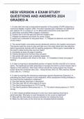 HESI VERSION 4 EXAM STUDY QUESTIONS AND ANSWERS 2024 GRADED A