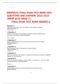 NRNP6635 FINAL EXAM TEST BANK 300+ QUESTIONS AND ANSWERS 2022-2023  /NRNP 6635 WEEK 11  FINAL EXAM TEST BANK-GRADED A