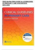 TEST BANK FOR CLINICAL GUIDELINES IN PRIMARY CARE 4TH EDITION HOLLIER