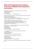 ETEC 1010 Engineering Foundations Final Exam &vert; Multiple choice questions and answers 
