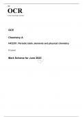 OCR A Level Chemistry A H432/01 JUNE 2023 QUESTION PAPER AND MARK SCHEME