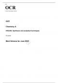 OCR A Level Chemistry A H432/02 JUNE 2023 MARK SCHEME: Synthesis and analytical techniques