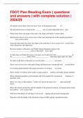 FDOT Plan Reading Exam &vert; questions and answers &vert; with complete solution &vert; 2024&sol;25