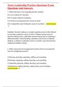 Nurse Leadership Practice Questions Exam Questions And Answers 