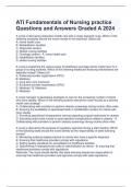  ATI Fundamentals of Nursing practice Questions and Answers Graded A 2024 