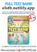 Exploring Biology in the Laboratory 3rd Edition Pendarvis Test Bank Complete Test Bank Exploring Biology in the Laboratory 3rd Edition Pendarvis Questions & Answers with rationales (Chapter 1-43) PDF File All Pages All Chapters Grade A+ GRADEXAM