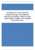 Test Bank - Lewis Medical Surgical Nursing, 12th Edition (Harding, 2023), Chapter 1-69 | All Chapters