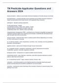 TN Pesticide Applicator Questions and Answers 2024 