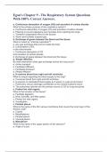 Egan's Chapter 9 - The Respiratory System Questions With 100% Correct Answers.