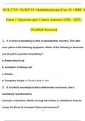 NUR 2755 &sol; NUR2755&colon; Multidimensional Care IV &sol; MDC 4 Exam 1 Questions and Answers &lpar;2024 &sol; 2025&rpar; &lpar;Verified Answers&rpar;