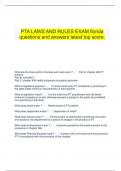    PTA LAWS AND RULES EXAM florida questions and answers latest top score.