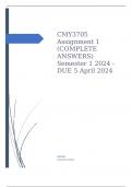 CMY3705 Assignment 1 (COMPLETE ANSWERS) Semester 1 2024 - DUE 5 April 2024.