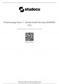 NURSING 212 Pharmacology Exam 1 - Mental Health Nursing (NURSING 212)