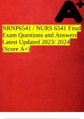 NRNP6541 / NURS 6541 Final Exam Questions and Answers Latest Updated 2023/ 2024 (Score A+)