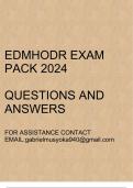 EDMHODR Exam pack 2024 (Questions and answers)