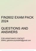 FIN2602 Exam pack 2024(Questions and answers)