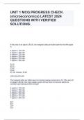 UNIT 1 MCQ PROGRESS CHECK &lpar;microeconomics&rpar; LATEST 2024 QUESTIONS WITH VERIFIED SOLUTIONS&period;