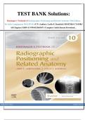 TEST BANK Solutions: Bontrager's Textbook of Radiographic Positioning and Related Anatomy 10th Edition  By John Lampignano MEd RT(R) (CT) (Author), Leslie E. Kendrick MS RT(R)(CT)(MR)/ All Chapters/ ISBN-13 978-0323653671 /Complete Guide/Instant Downlo