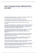 Unit 1 Progress Check&colon; MCQ Part B Q & A 2024