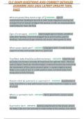 CLC EXAM QUESTIONS AND CORRECT DETAILED ANSWERS 2023-2024 LATEST UPDATE 100&percnt; PASS
