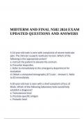 MIDTERM AND FINAL N582 2024 EXAM UPDATED QUESTIONS AND ANSWERS.