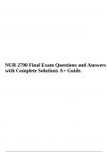 NUR 2790 Final Exam Questions and Answers with Complete Solutions A&plus; Guide&period;