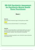 NR548 / NR 548 Exam 1 (Latest 2024 / 2025): Psychiatric Assessment for Psychiatric-Mental Health Nurse Practitioner |Weeks 1-2 Covered|Questions and Verified Answers| 100% Correct - Chamberlain