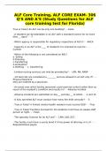 ALF Core Training, ALF CORE EXAM- 306 Q’S AND A’S (Study Questions for ALF core training test for Florida)