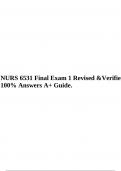 NURS 6531 Final Exam 1 Revised &Verified 100% Answers A+ Guide.