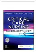 Test Bank For Critical Care Nursing: Diagnosis and Management 9th Edition By Linda D. Urden; Kathleen M. Stacy; Mary E. Lough ISBN:9780323642958 Chapter 1-40 |Complete Guide A+