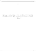 Final Exam Math 1280 Introduction to Statistics Graded 100%