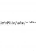 Completed 2024 Excel Crash Exam From Wall Street Prep - Wall Street Prep 100%Solved.