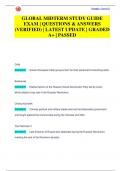 GLOBAL MIDTERM STUDY GUIDE  EXAM &vert; QUESTIONS & ANSWERS  &lpar;VERIFIED&rpar; &vert; LATEST UPDATE &vert; GRADED  A&plus; &vert; PASSED