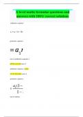 A  level maths formulae questions and answers with 100% correct solutions