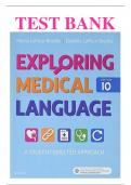Test Bank For Exploring Medical Language 10th Edition by Myrna LaFleur Brooks ISBN:9780323396455 Chapter 1-16 |  Complete Guide A+.