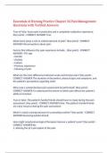 Essentials of Nursing Practice Chapter 34 Pain Management Questions with Verified Answers&comma;100&percnt; CORRECT