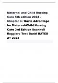 Maternal and Child Nursing Care 5th edition 2024 - Chapter 3 / Davis Advantage for Maternal-Child Nursing Care 3rd Edition Scannell Ruggiero Test Bank! RATED A+ 2024