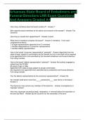 Arkansas State Board of Embalmers and  Funeral Directors LRR Exam Questions  And Answers Graded A+