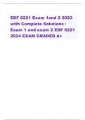 EDF 6221 Exam 1and 2 2023 with Complete Solutions / Exam 1 and exam 2 EDF 6221 2024 EXAM GRADED A+