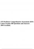 ATI Predictor Comprehensive Assessment 2019 A Latest Version 180 Questions and Answers 100%Verified.