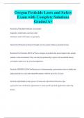 Oregon Pesticide Laws and Safety Exam with Complete Solutions  Graded A+ 