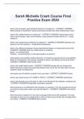 Sarah Michelle Crash Course Final  Practice Exam 2024