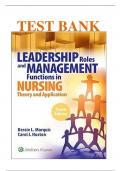 Test Bank For Leadership Roles and Management Functions in Nursing 10th Edition By Bessie L. Marquis; Carol Huston ISBN:9781975139216 Chapter 1-25 | Complete Guide  A +