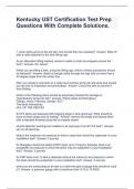 Kentucky UST Certification Test Prep Questions With Complete Solutions&period;