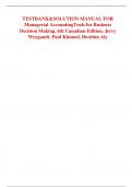 TESTBANK&SOLUTION MANUAL FOR  Managerial AccountingTools for Business Decision Making, 6th Canadian Edition, Jerry  Weygandt, Paul Kimmel, Ibrahim Aly
