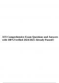 ATI Comprehensive Exam Questions and Answers with 100%Verified 2024/2025 Already Passed!!