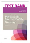 Test Bank for Psychiatric Mental Health Nursing 5th Edition by Katherine M. Fortinash ISBN:9780323075725 all chapters| Complete Guide A+
