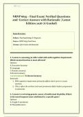 NRNP 6635 &ndash; Final Exam Study Guide &vert; Verified Questions and Correct Answers with Rationale &vert; Latest Edition 2026 &lpar;A Graded&rpar;
